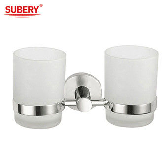 SUS 304 ডাবল টাম্বলার হোল্ডার গ্লাস পোলিশ ক্রোম OEM ODM