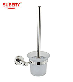 Oem Sus304 পোলিশ ক্রোম টয়লেট ব্রাশ হোল্ডার গ্লাস বাথরুম আনুষাঙ্গিক ক্লাসিক গোলাকার