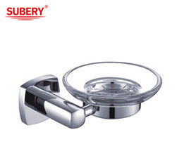গ্লাস বাথরুম আনুষাঙ্গিক ক্রোম OEM ব্রাস বেস স্কয়ার ব্রাস সাবান থালা ধারক