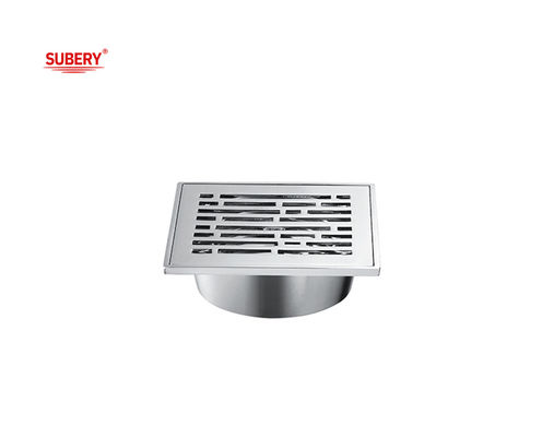 ফ্লোর মাউন্ট বাথরুম ফ্লোর ড্রেন ফাঁদ 100 X 100mm ক্রোম