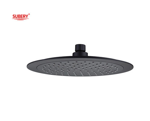 OEM ABS প্লাস্টিক বৃত্তাকার বৃষ্টি ঝরনা মাথা বড় আকার ম্যাট কালো বাথরুম কলাম