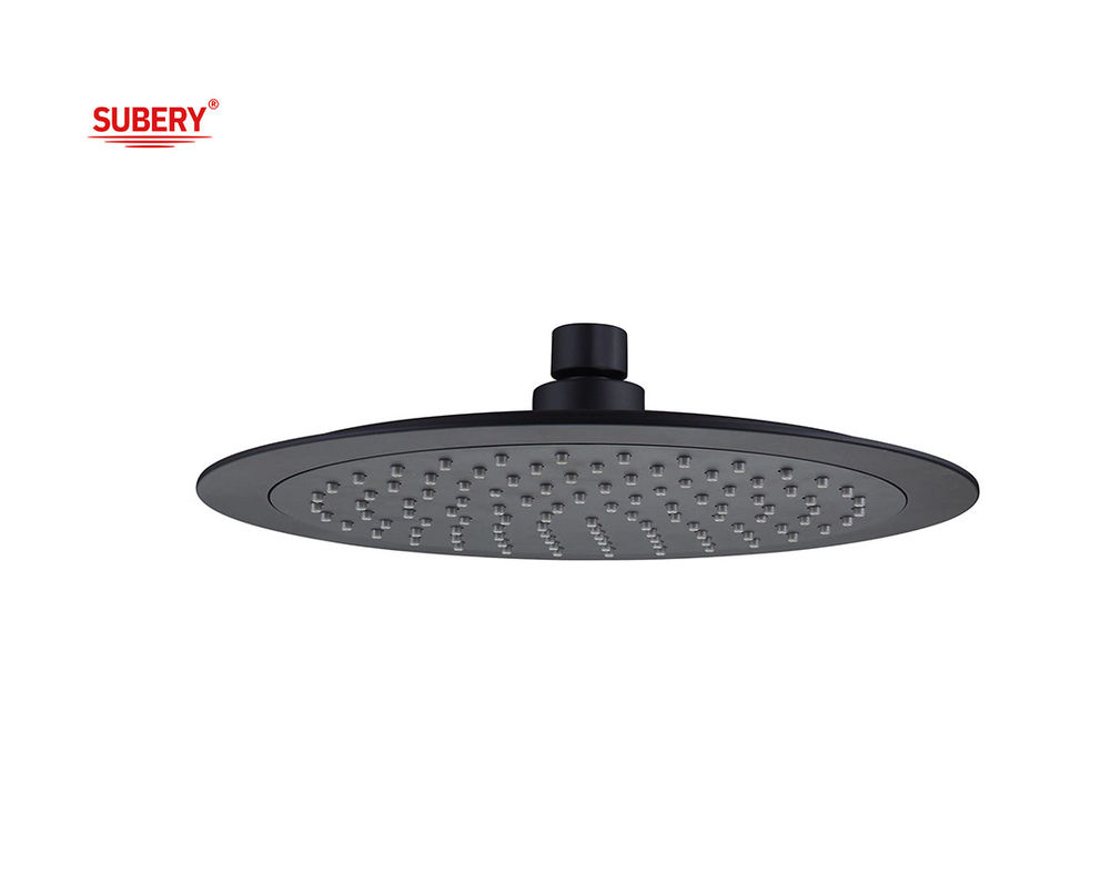 OEM ABS প্লাস্টিক বৃত্তাকার বৃষ্টি ঝরনা মাথা বড় আকার ম্যাট কালো বাথরুম কলাম